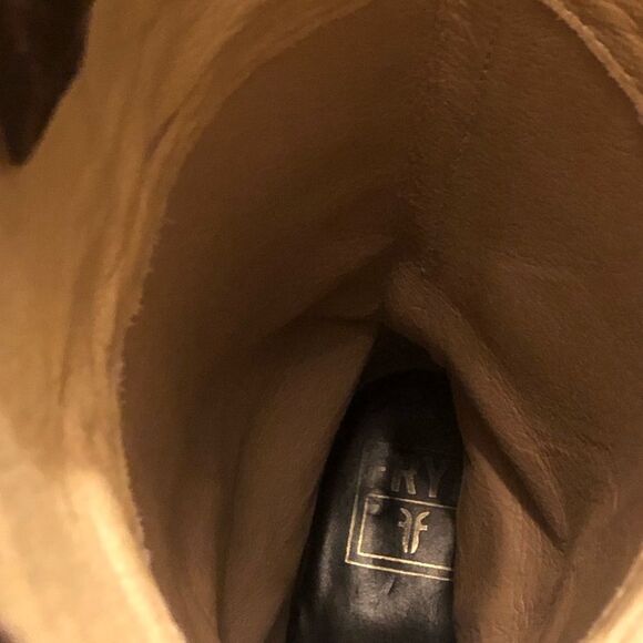 FRYE Brown Leather Mid Calf Campus Low Heel Smooth Shaft Western Boots Sz 9 - Picture 9 of 16